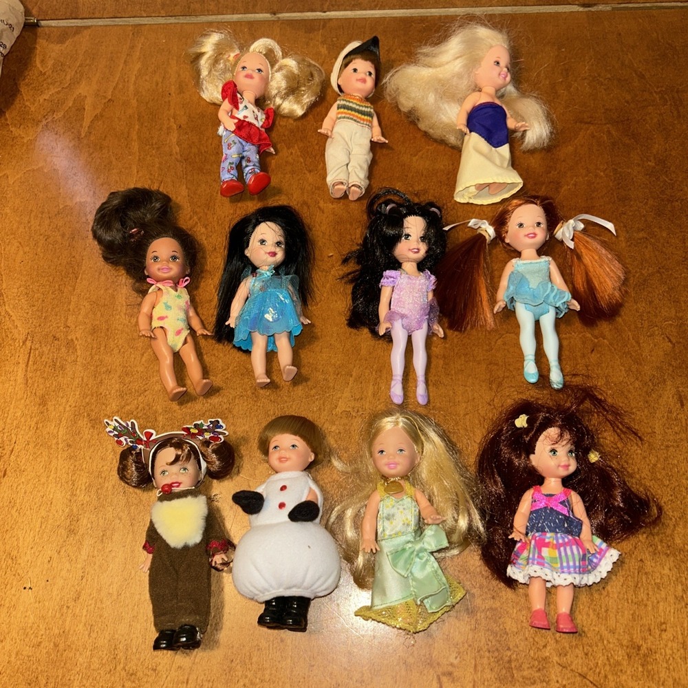 Barbie Kelly & Tommy Kids Dolls 1990s With Outfits Chrostmas, Ballet E4